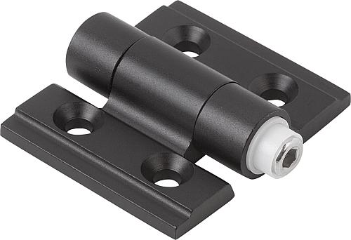 SCHARNIER MIT EINSTELLBARER FRIKTION 35X30, ALUMINIUM SCHWARZ ELOXIERT, A1=21...