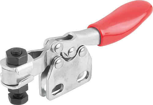 SCHNELLSPANNER MINI L=79 STAHL, FUß SENKRECHT, KOMP:KUNSTSTOFF, ROT, F2=500