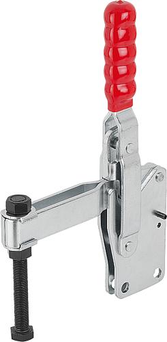 SCHNELLSPANNER STANDARD L=229,2 STAHL, FUß SENKRECHT, KOMP:KUNSTSTOFF, ROT, F...