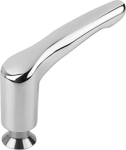KLEMMHEBEL HYGIENIC USIT® MIT BUND GR.3 M12, EDELSTAHL 1.4404 POLIERT, KOMP:7...