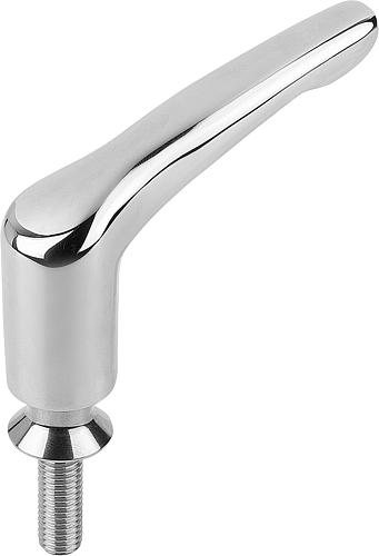 KLEMMHEBEL HYGIENIC USIT® MIT BUND GR.3 M12X60, EDELSTAHL 1.4404 POLIERT, KOM...