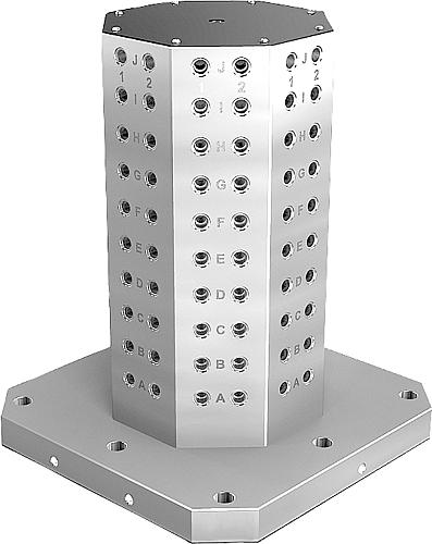 AUFSPANNTURM 8-SEITIG, MIT RASTERBOHRUNGEN, FORM:B, L=800, L1=500, H=1000, D1...