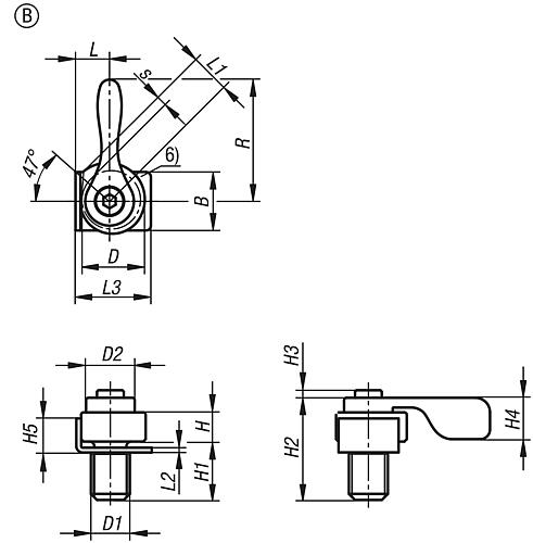 SPANNEXZENTER MIT SPANNHEBEL, FORM:B MIT SPANNBLECH, M12, F=0,7, VERGÜTUNGSST...
