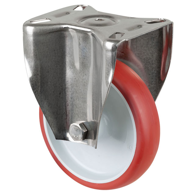 77763200SS Bockrolle PU Ø200 Edelstahl