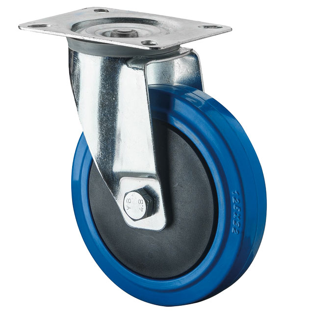 77744125 Lenkrolle FS Gummi blau Ø125